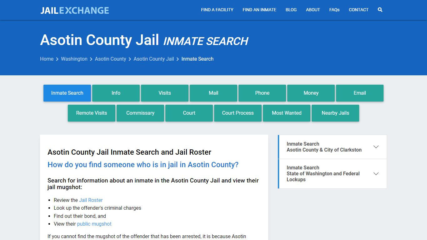 Inmate Search: Roster & Mugshots - Asotin County Jail, WA